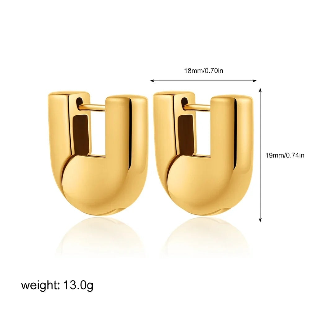 U-shaped hoop earrings
