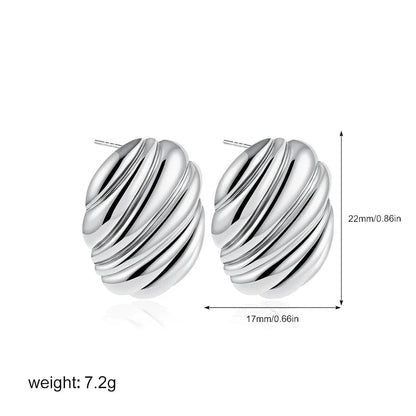 Vintage Stainless Steel Round Oval