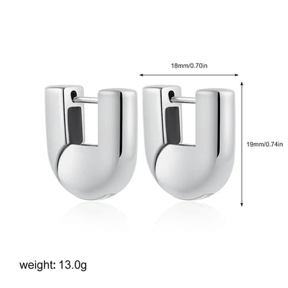 U-shaped hoop earrings